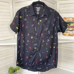 Marvel Deadpool short sleeve button down casual shirt